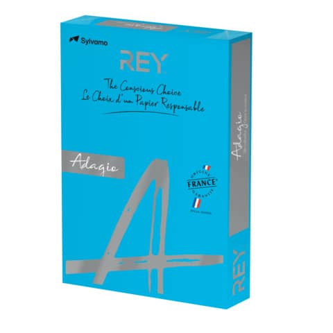 EC - Carta colorata A4 Sylvamo Rey Adagio 160 g/m² blu intenso 51 - Risma da 250 fogli - ADAGI160X470